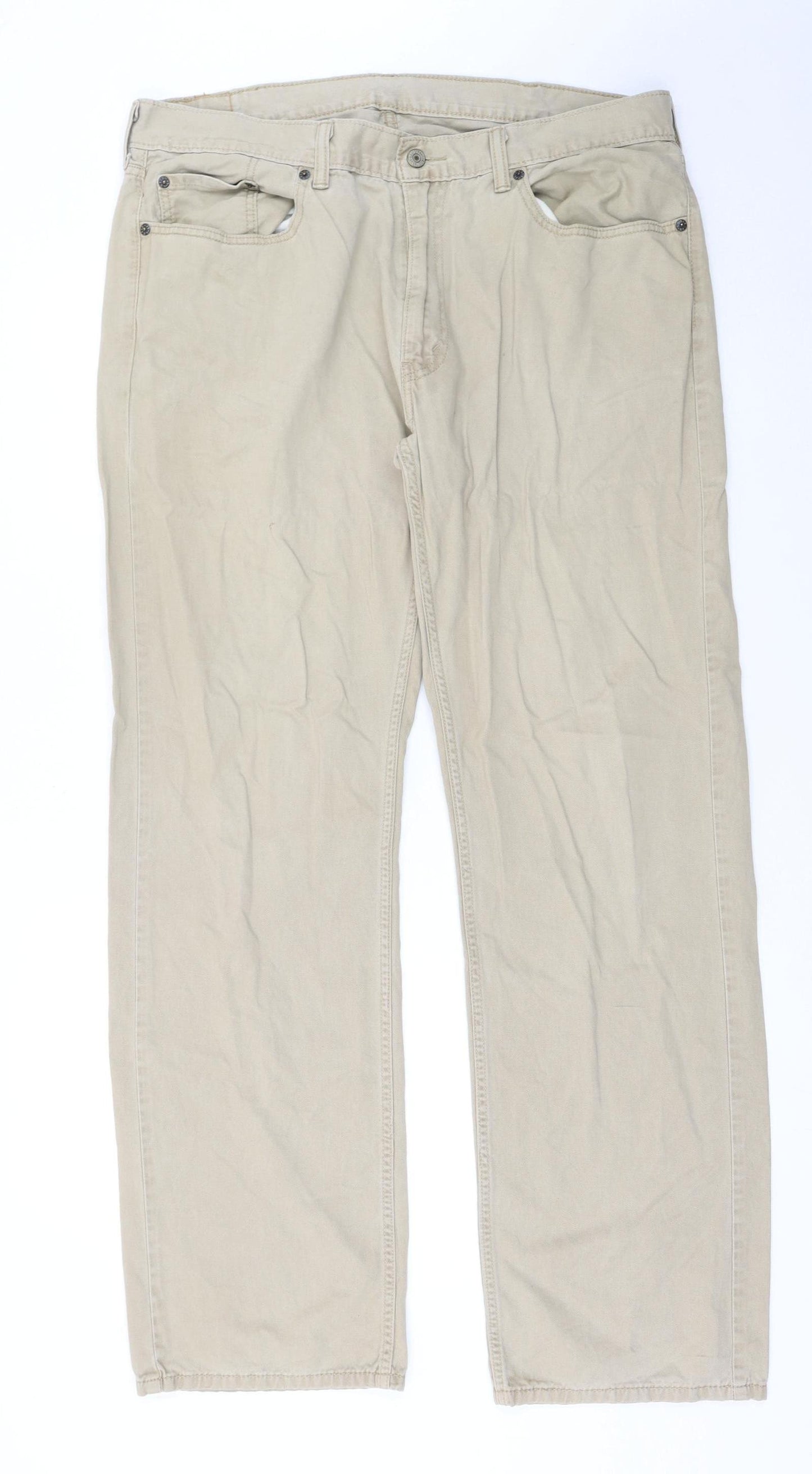 Levi's 559 Men's Beige Cotton Chino Trousers W38 L34 Straight Fit