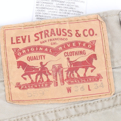 Levi's 559 Men's Beige Cotton Chino Trousers W38 L34 Straight Fit