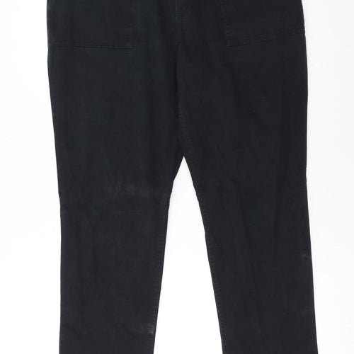 Lee Women Black Straight Jeans Size 16 Stretch Denim