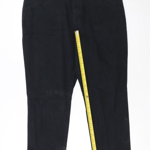 Lee Women Black Straight Jeans Size 16 Stretch Denim
