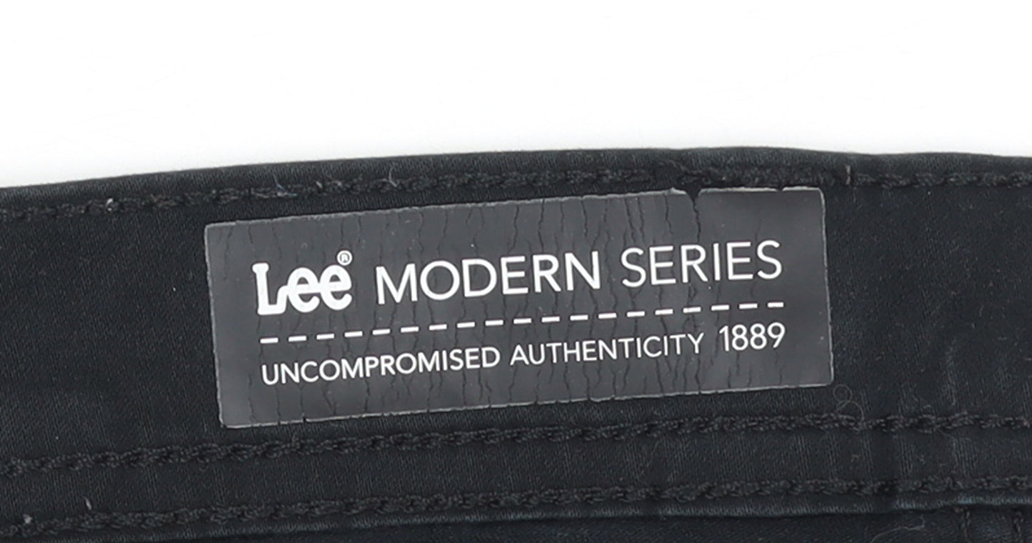 Lee Women Black Straight Jeans Size 16 Stretch Denim