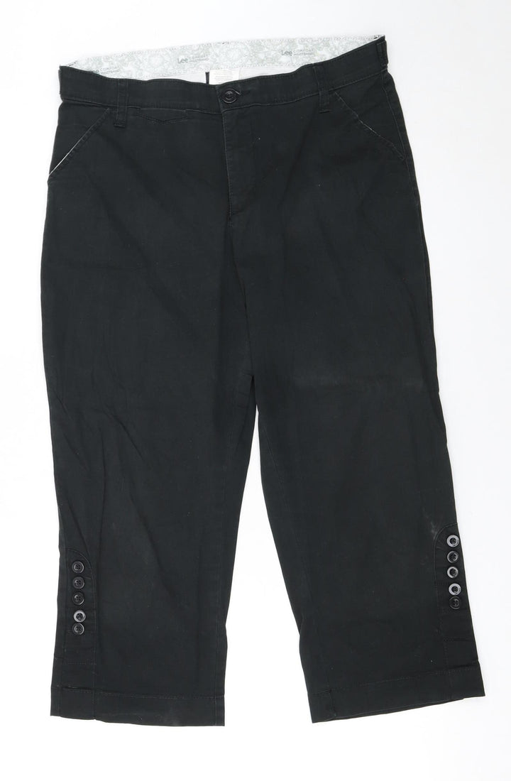 Lee Women's Black Capri Trousers Size 10 Stretch Comfort Fit