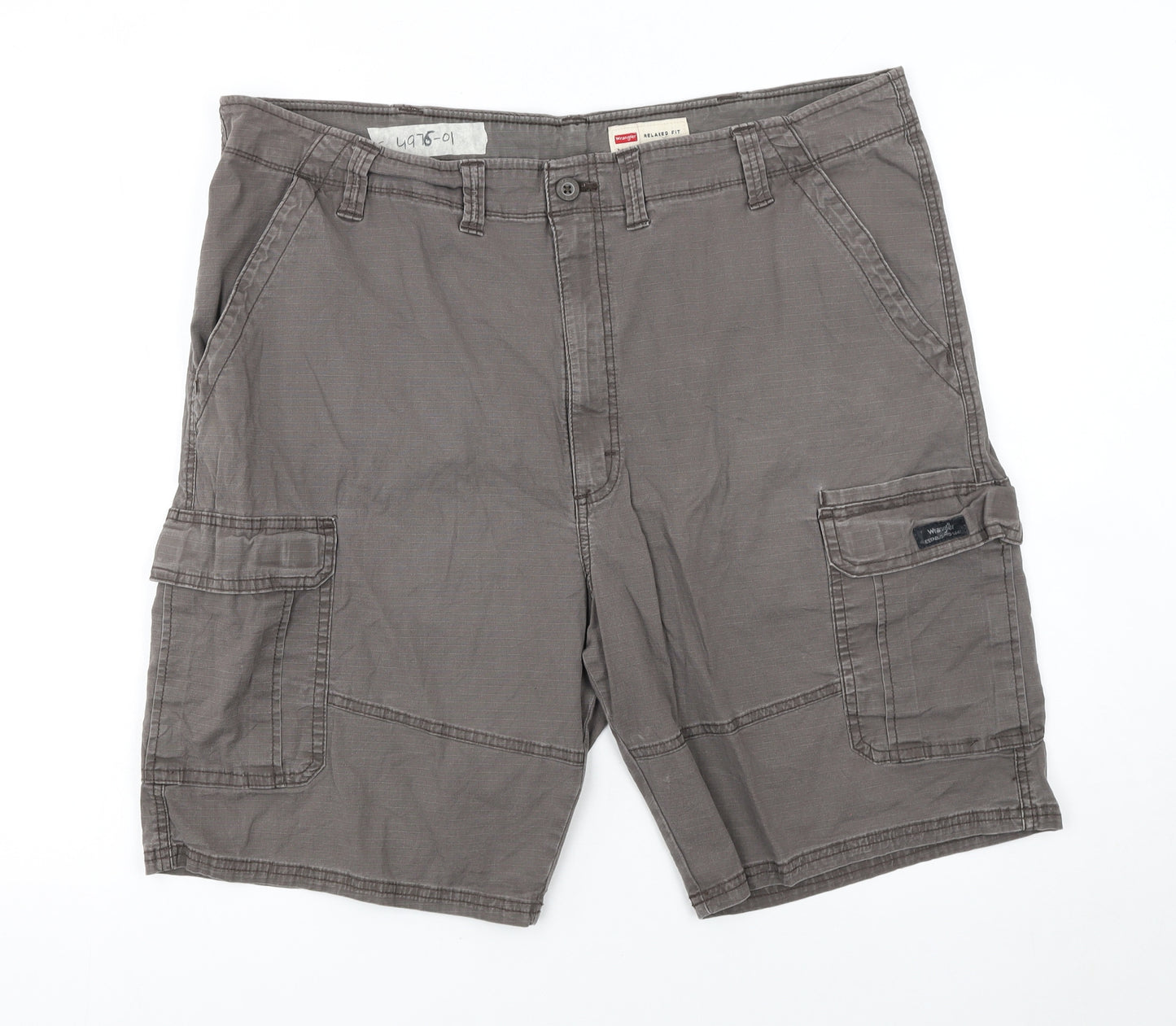 Wrangler Men's Grey Cargo Shorts Size 44 Relaxed Fit Cotton