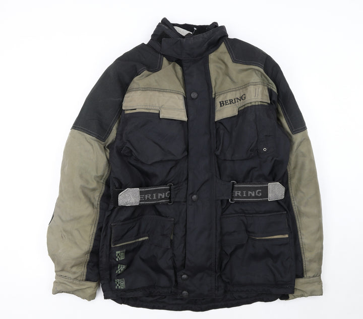 Bering Men’s Black Motorcycle Jacket M Waterproof Windproof Reflective