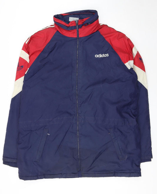 Adidas Men's Blue Red XL Retro 90s Windbreaker Jacket