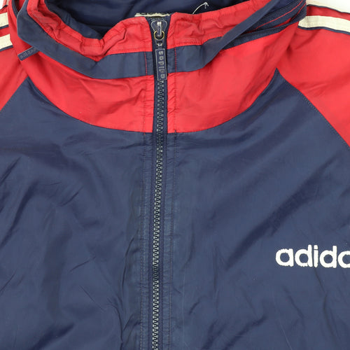 Adidas Men's Blue Red XL Retro 90s Windbreaker Jacket