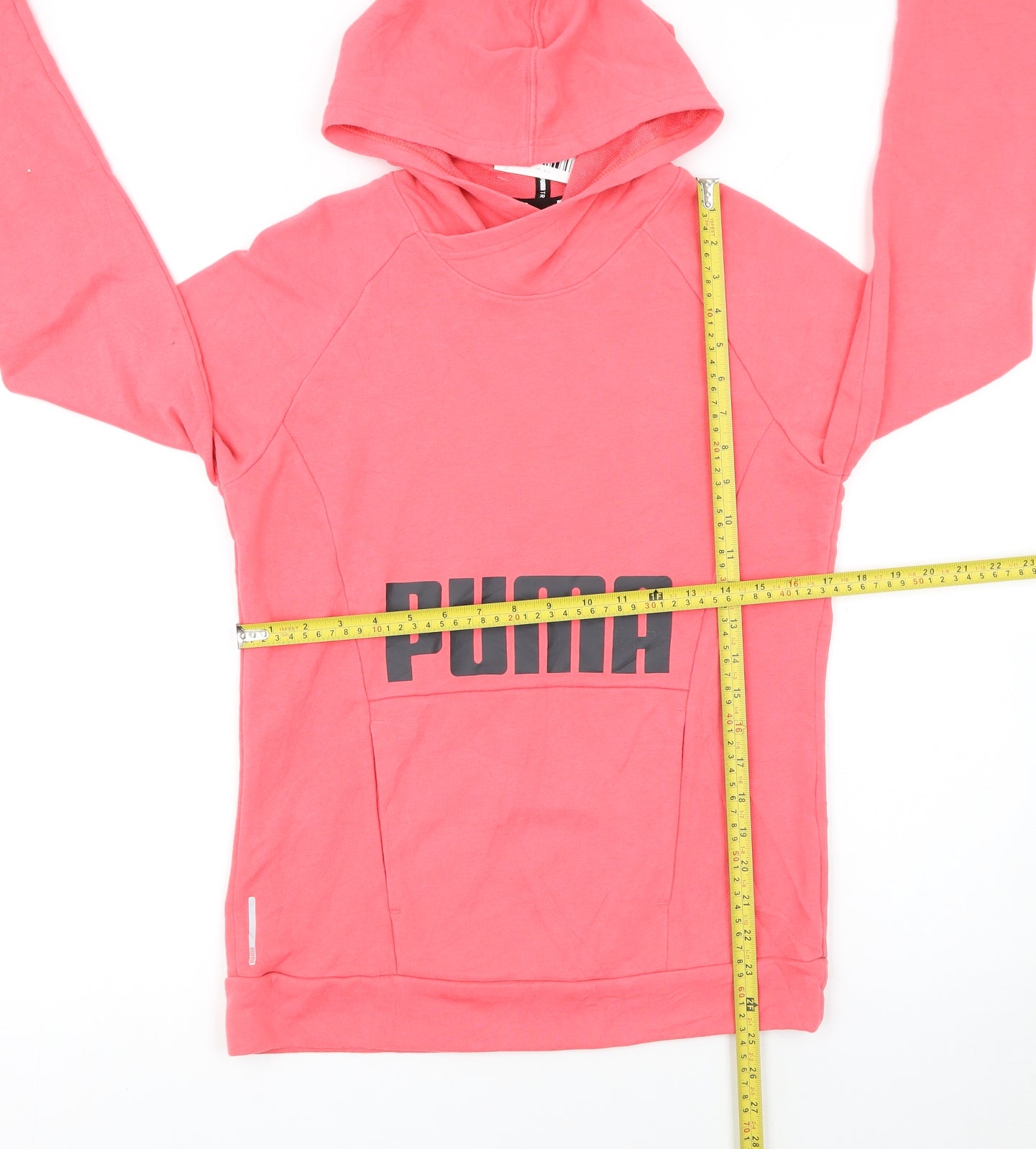 Puma Women's Pink Pullover Hoodie Small Logo Sweatshirt