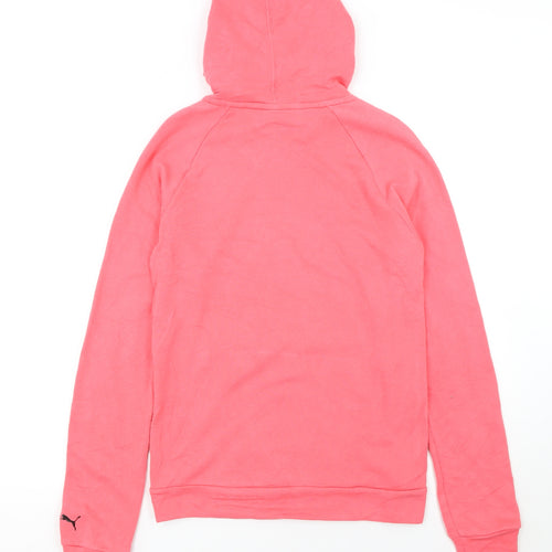 Puma Women's Pink Pullover Hoodie Small Logo Sweatshirt