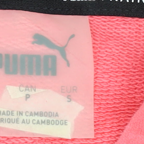 Puma Women's Pink Pullover Hoodie Small Logo Sweatshirt