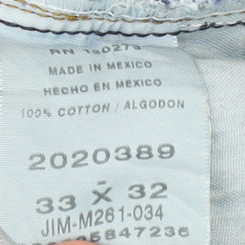 Lee Men's Blue Straight Leg Regular Fit Denim Jeans 33W 32L
