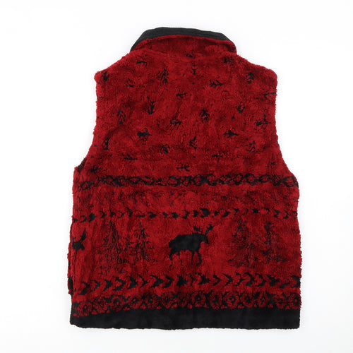 Black Mountain Womens Red Fleece Outdoor Zip Waistcoat Small