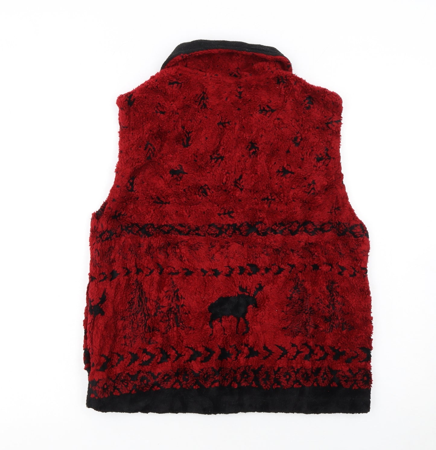 Black Mountain Womens Red Fleece Outdoor Zip Waistcoat Small