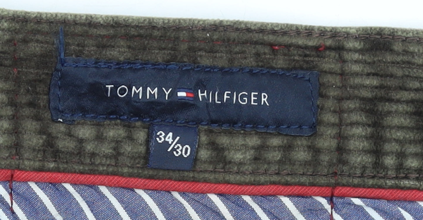 Tommy Hilfiger Men's Brown Corduroy Trousers 34/30 Regular Fit