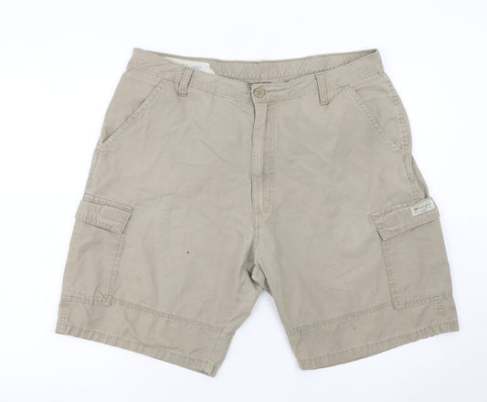 Wrangler Men's Beige Cargo Shorts Size 38 Regular Fit Cotton