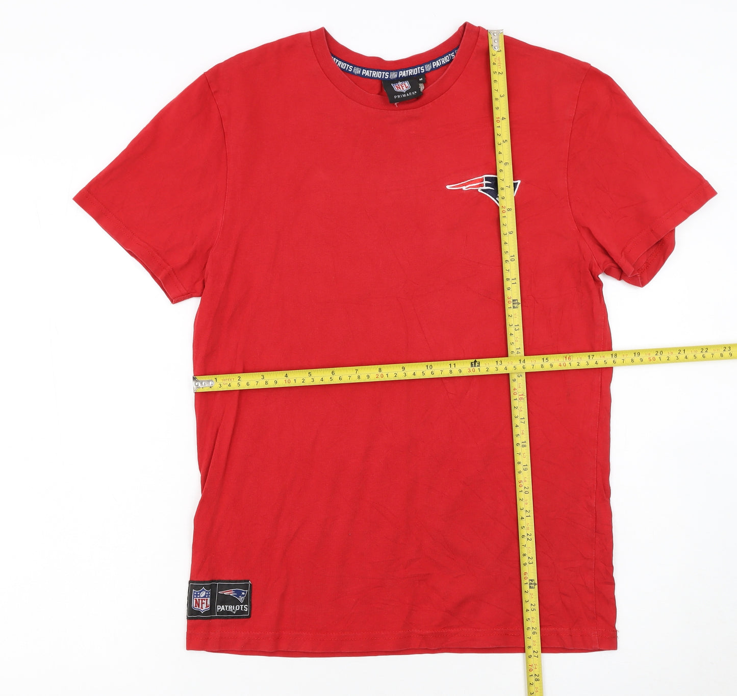 Primark Men’s Red NFL Patriots Graphic Cotton T-Shirt Size M