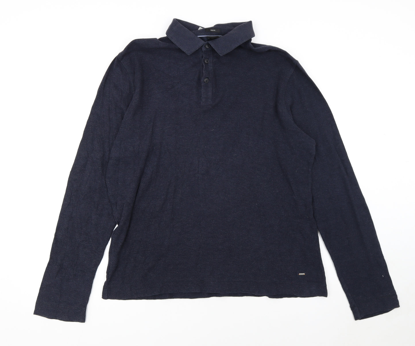 Hugo Boss Men's Blue Slim Fit Long Sleeve Polo Shirt XXL