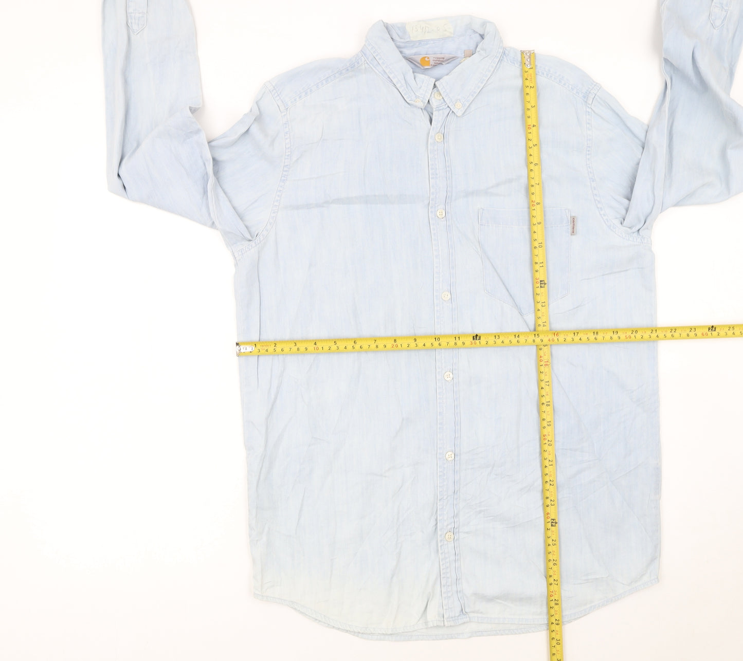 Carhartt Men's Blue Cotton Button-Up Long Sleeve Shirt M