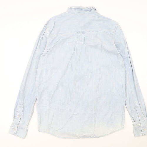 Carhartt Men's Blue Cotton Button-Up Long Sleeve Shirt M