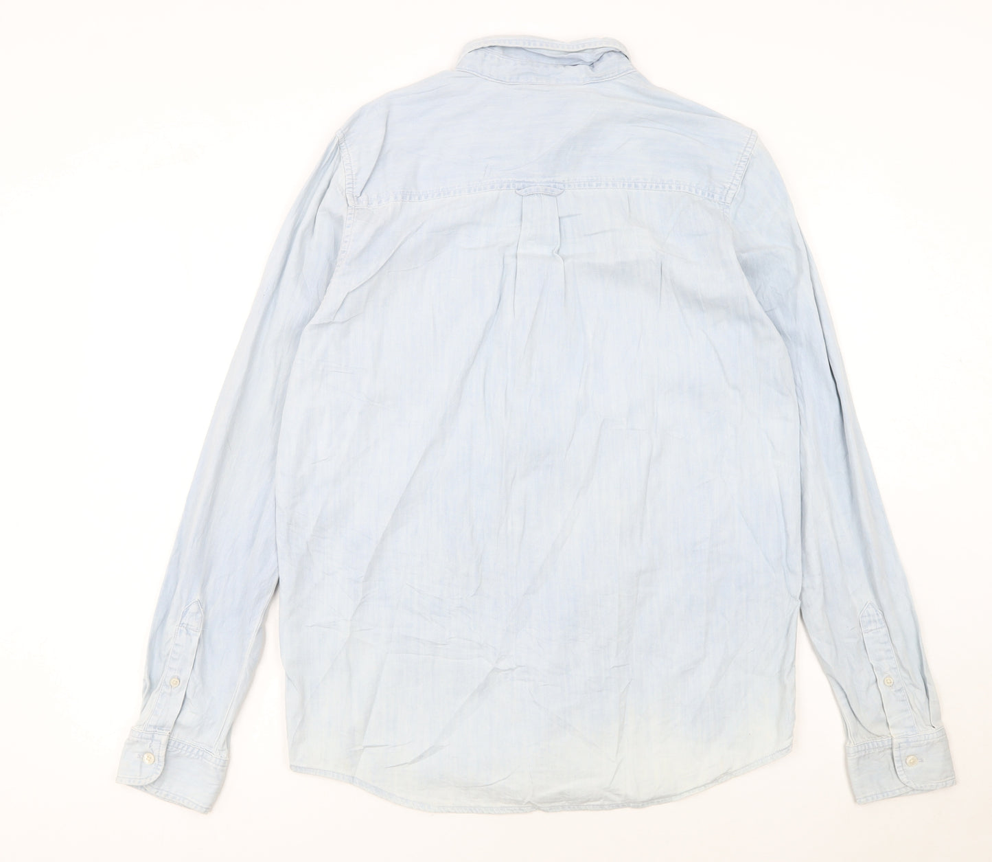 Carhartt Men's Blue Cotton Button-Up Long Sleeve Shirt M