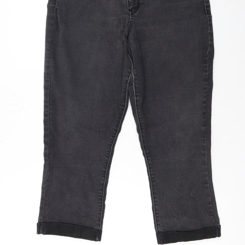 Levi Strauss Women Black Capri Jeans Size 12 Slim Fit Denim