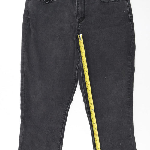 Levi Strauss Women Black Capri Jeans Size 12 Slim Fit Denim