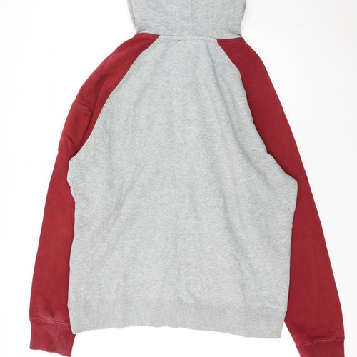 Nike Men's Grey & Red Full Zip Hoodie XL Track & Field Sportswear