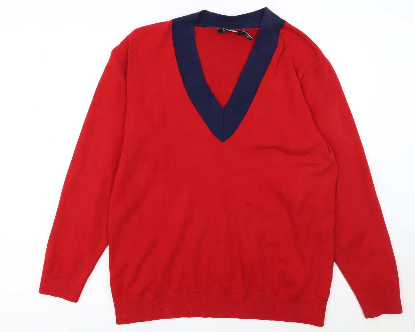 Lauren Ralph Lauren Womens Red V-Neck Long Sleeve Jumper Size S