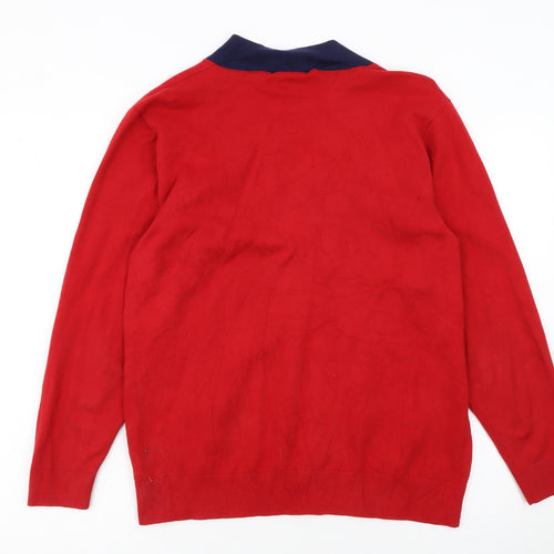 Lauren Ralph Lauren Womens Red V-Neck Long Sleeve Jumper Size S