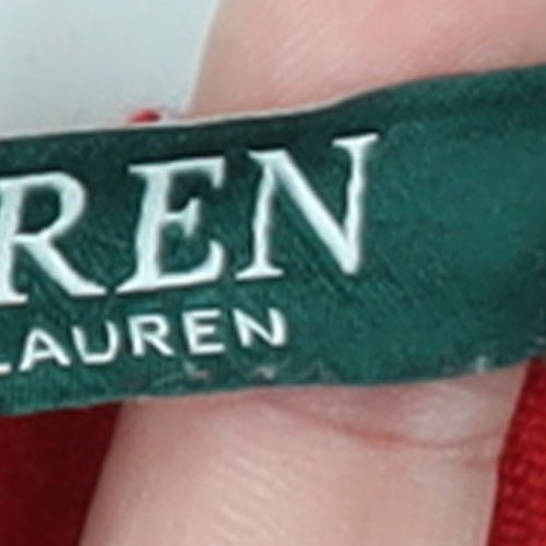 Lauren Ralph Lauren Womens Red V-Neck Long Sleeve Jumper Size S