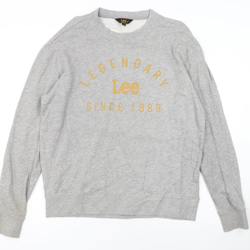 Lee Womens Grey Legendary Logo Regular Fit Sweatshirt M