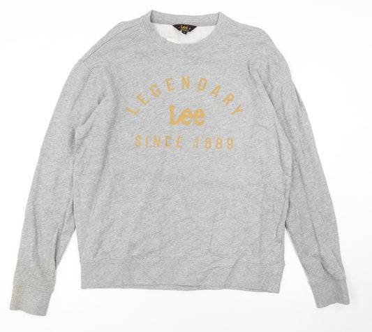 Lee Womens Grey Legendary Logo Regular Fit Sweatshirt M