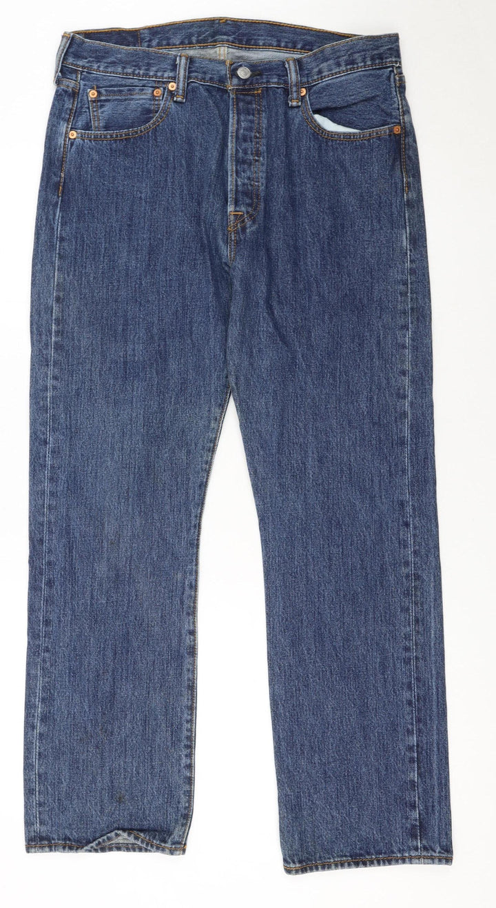 Levi's 501 Men's Blue Denim Straight Jeans 34W 30L Vintage Style