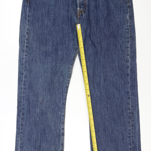 Levi's 501 Men's Blue Denim Straight Jeans 34W 30L Vintage Style