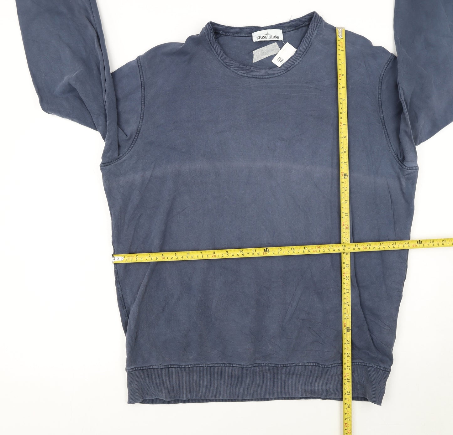 Stone Island Men's Blue 2XL Pullover Sweatshirt Crew Neck Cotton