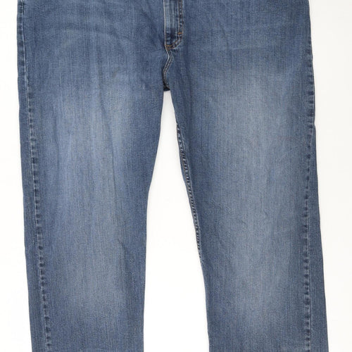 Wrangler Men's Blue Straight Fit Denim Jeans 46W 30L