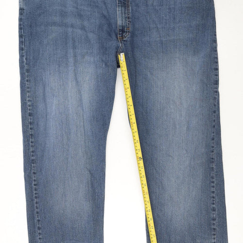 Wrangler Men's Blue Straight Fit Denim Jeans 46W 30L