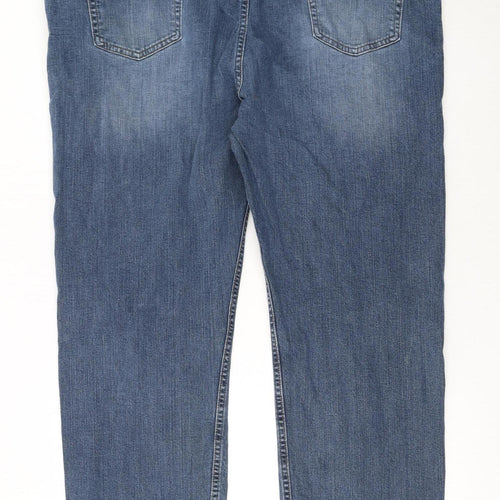 Wrangler Men's Blue Straight Fit Denim Jeans 46W 30L