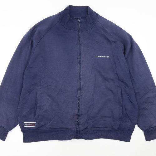 Umbro Men’s Blue L Track Jacket Full Zip Lightweight Sportswear