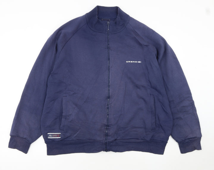 Umbro Men’s Blue L Track Jacket Full Zip Lightweight Sportswear