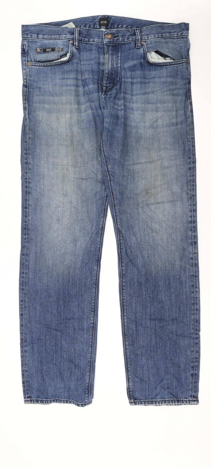 Hugo Boss Men's Blue Straight Denim Jeans 38x34 Classic Fit