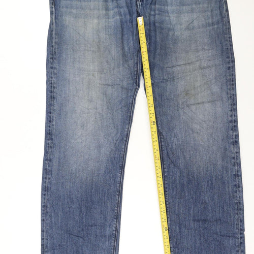 Hugo Boss Men's Blue Straight Denim Jeans 38x34 Classic Fit