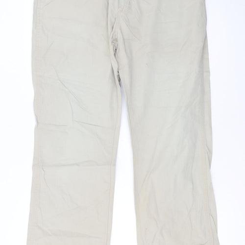Wrangler Men’s Beige Alaska Chino Trousers W36 L32 Cotton Straight Fit