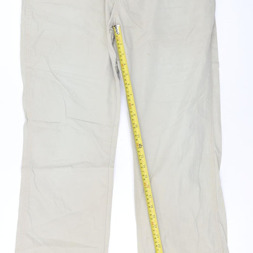 Wrangler Men’s Beige Alaska Chino Trousers W36 L32 Cotton Straight Fit