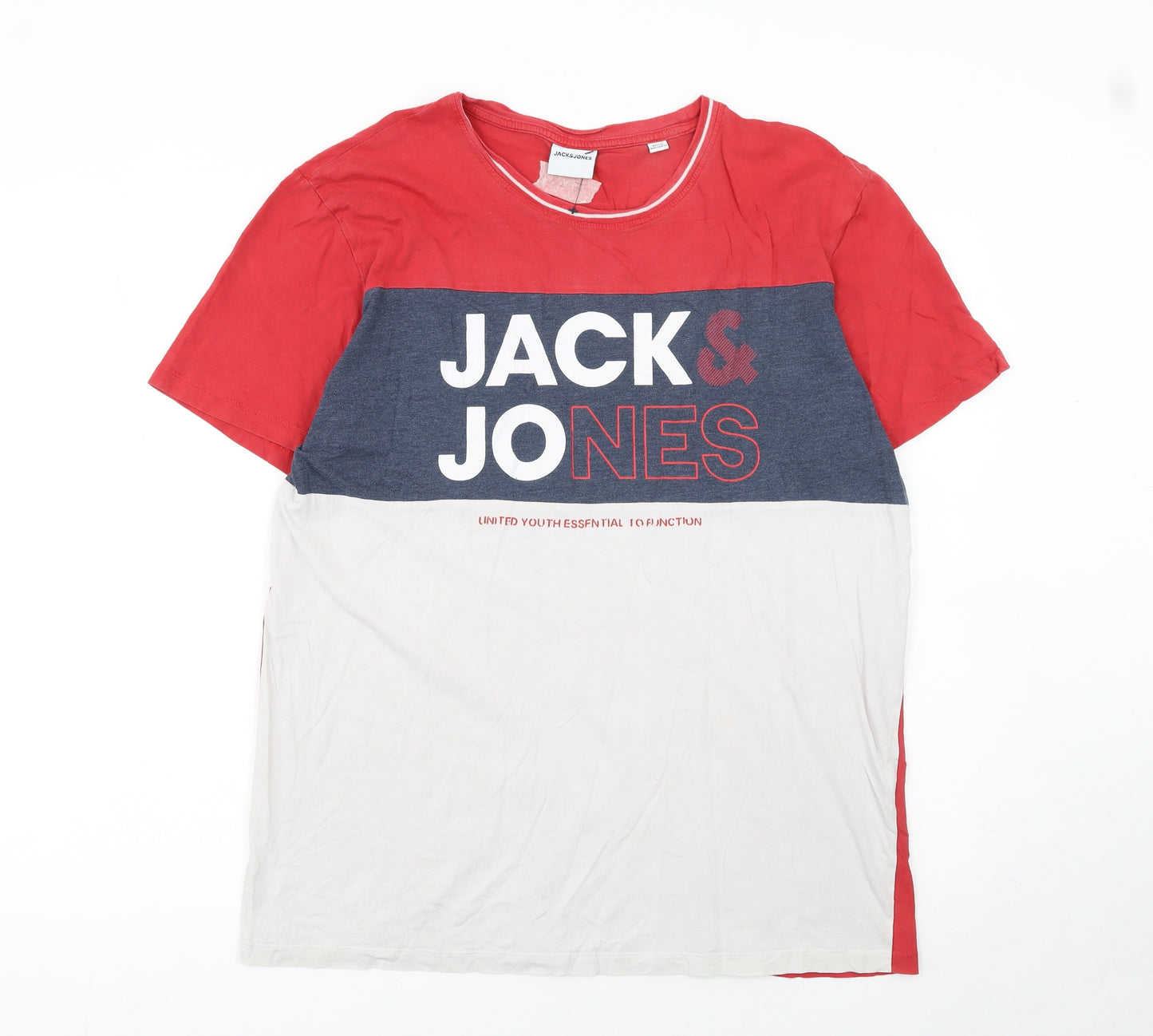 Jack & Jones Men's Multicoloured XL Colourblock Logo T-Shirt