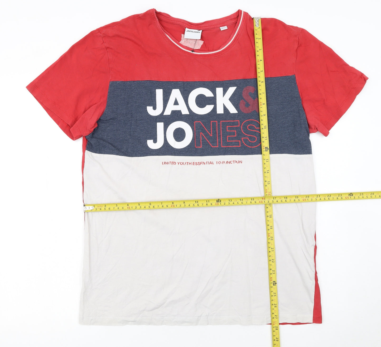 Jack & Jones Men's Multicoloured XL Colourblock Logo T-Shirt