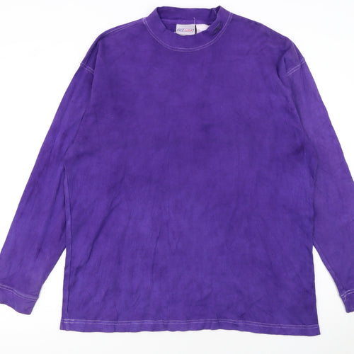 Reebok Women Purple Cotton Long Sleeve Crew Neck Pullover Sweatshirt M