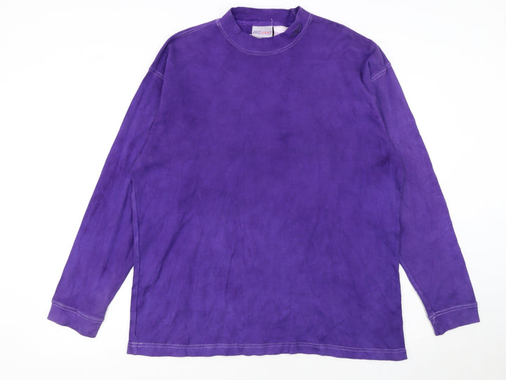 Reebok Women Purple Cotton Long Sleeve Crew Neck Pullover Sweatshirt M