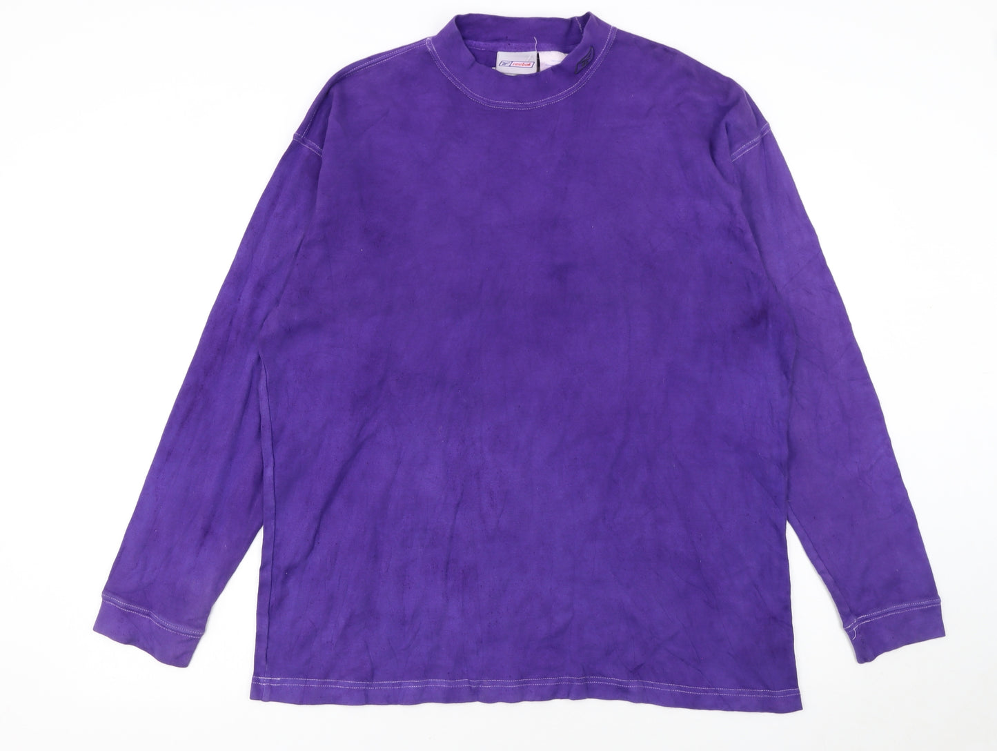 Reebok Women Purple Cotton Long Sleeve Crew Neck Pullover Sweatshirt M