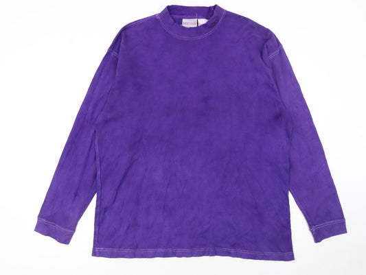Reebok Women Purple Cotton Long Sleeve Crew Neck Pullover Sweatshirt M