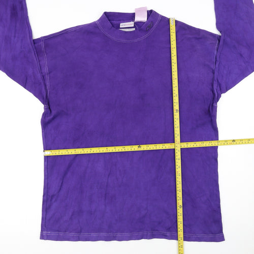Reebok Women Purple Cotton Long Sleeve Crew Neck Pullover Sweatshirt M